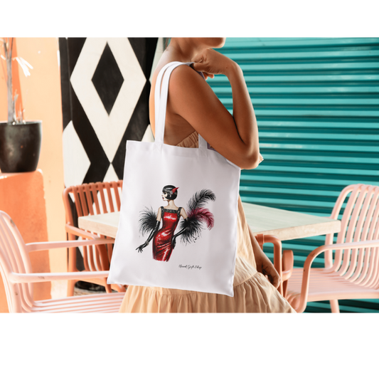 1920s Flapper Girl Tote Bag