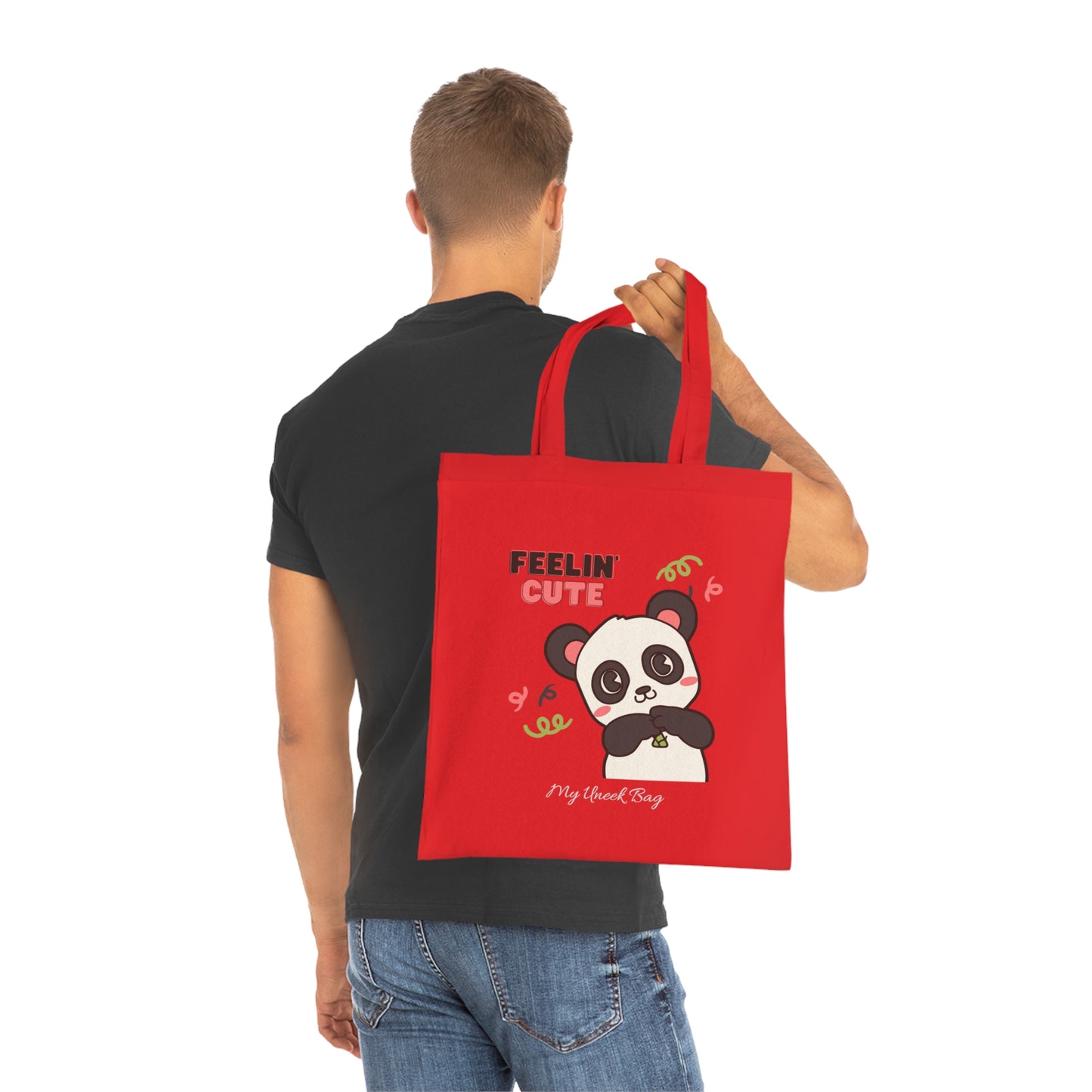 Feelin' Cute Panda Cotton Tote Bag
