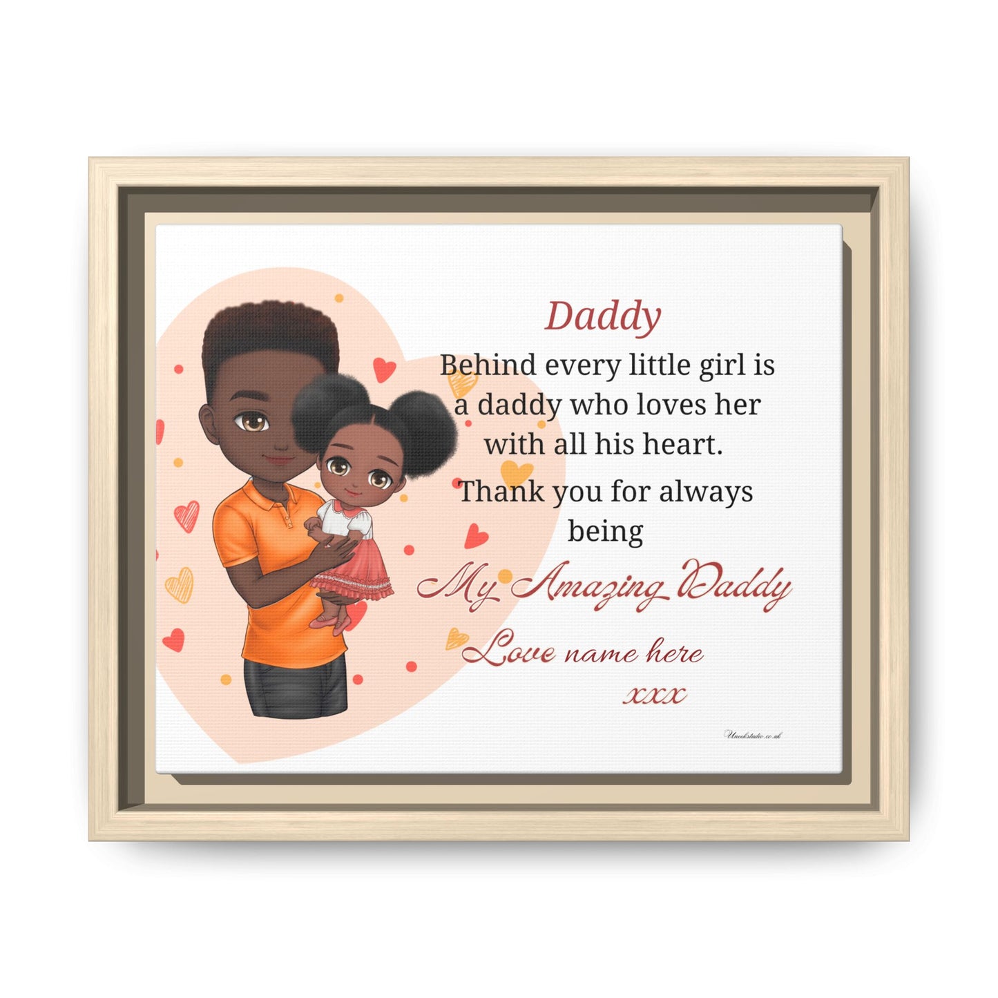 "Daddy, Behind Every Little Girl" Personalized Father’s Day Gift - Framed Canvas Print