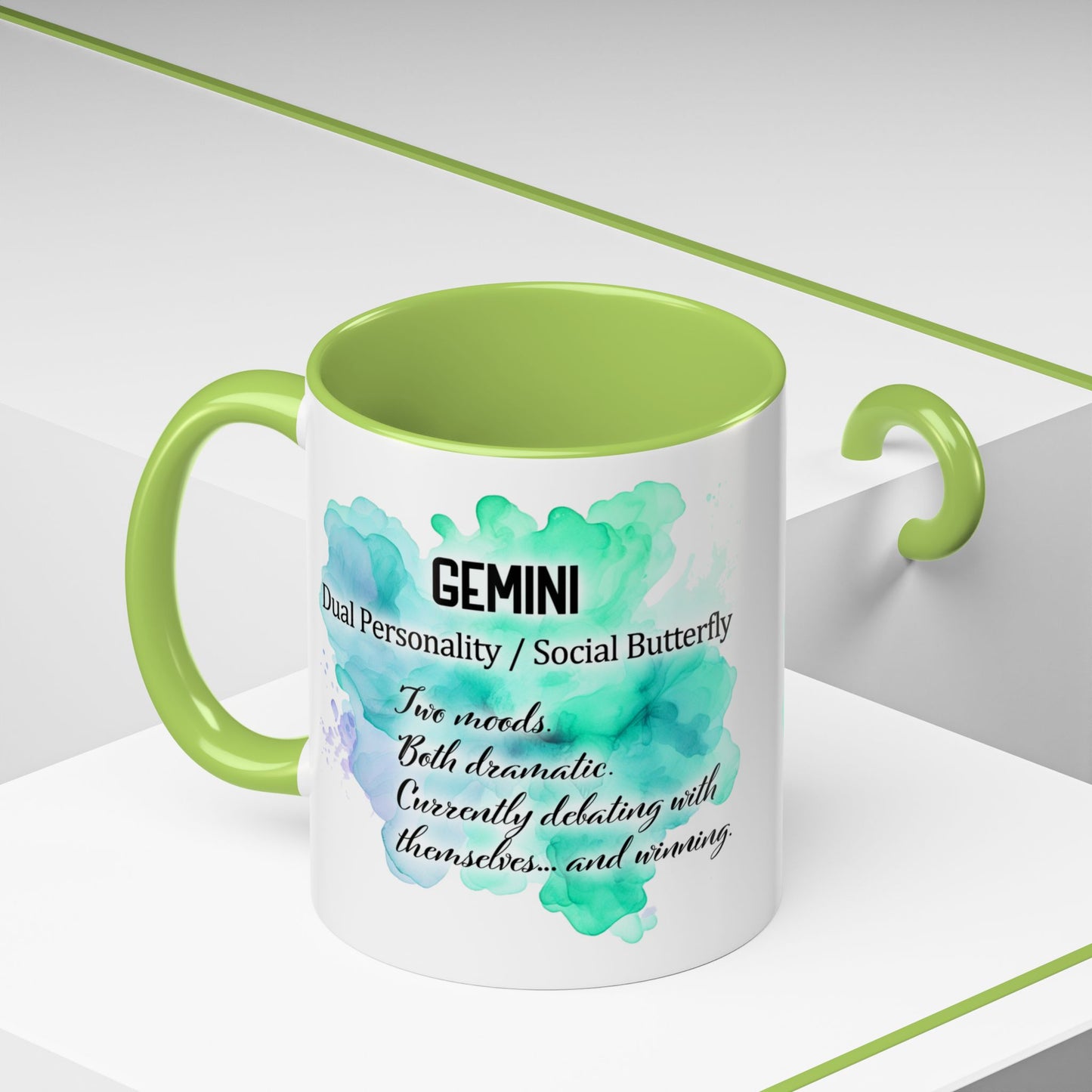 Gemini Zodiac Coffee Mug – May 21–June 20 Astrological Twin Design (Accent 11/15oz)