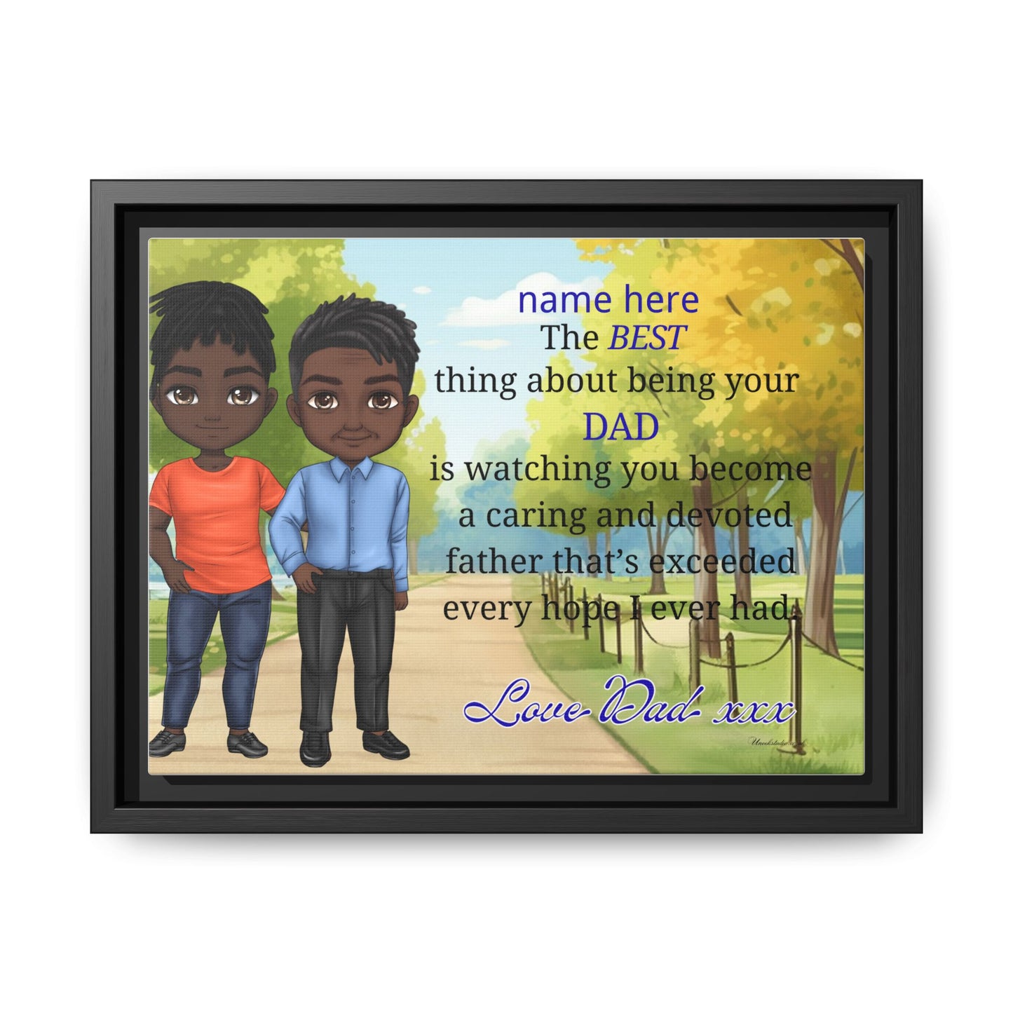 Framed Canvas Print — Personalized 'The Best Thing About Being Your Dad' Father's Day Art