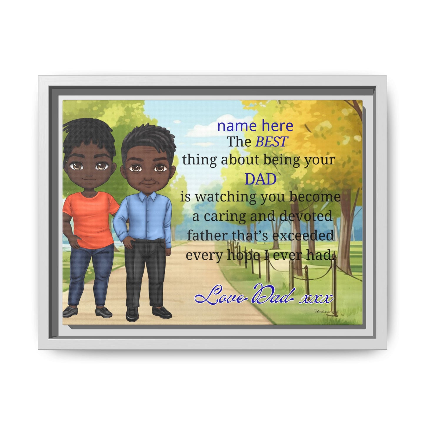 Framed Canvas Print — Personalized 'The Best Thing About Being Your Dad' Father's Day Art