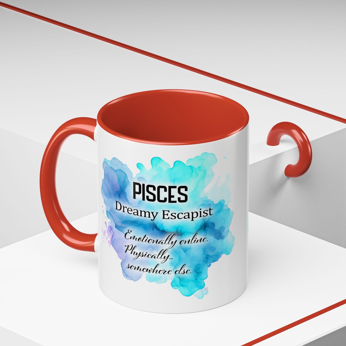Pisces Zodiac Coffee Mug — Watercolor Mermaid Horoscope Accent Mug (Feb 19–Mar 20)