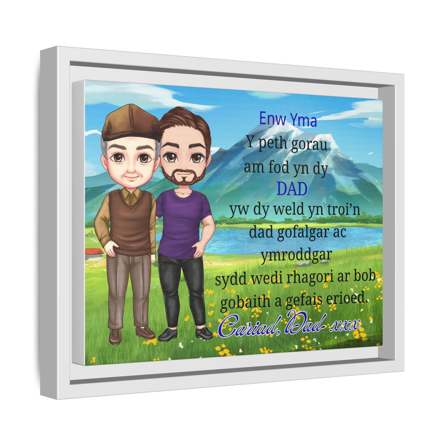 Personalised Welsh Father to Son Canvas | Gift for Son From Dad | Proud Father Welsh Wall Art