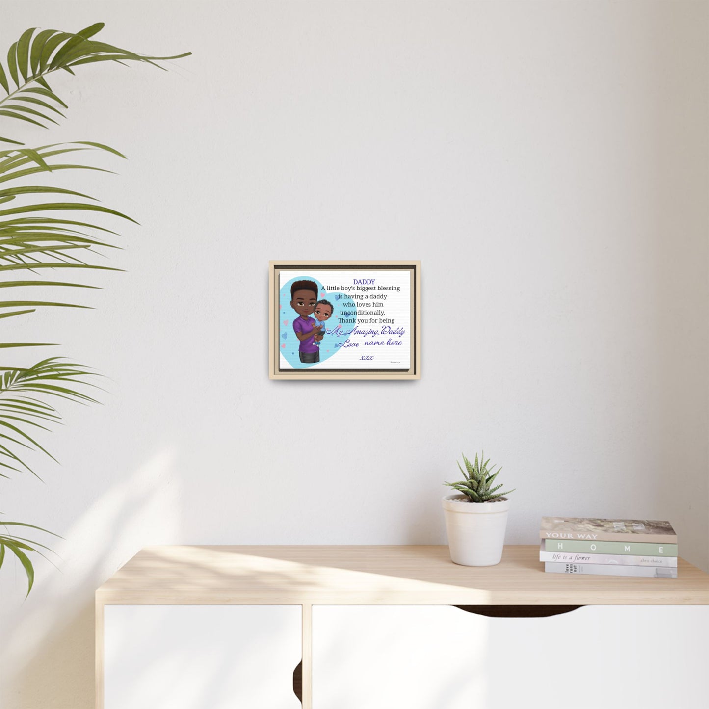 Framed Canvas Print — "Daddy: A little boy’s biggest blessing" Personalized Father’s Day Gift