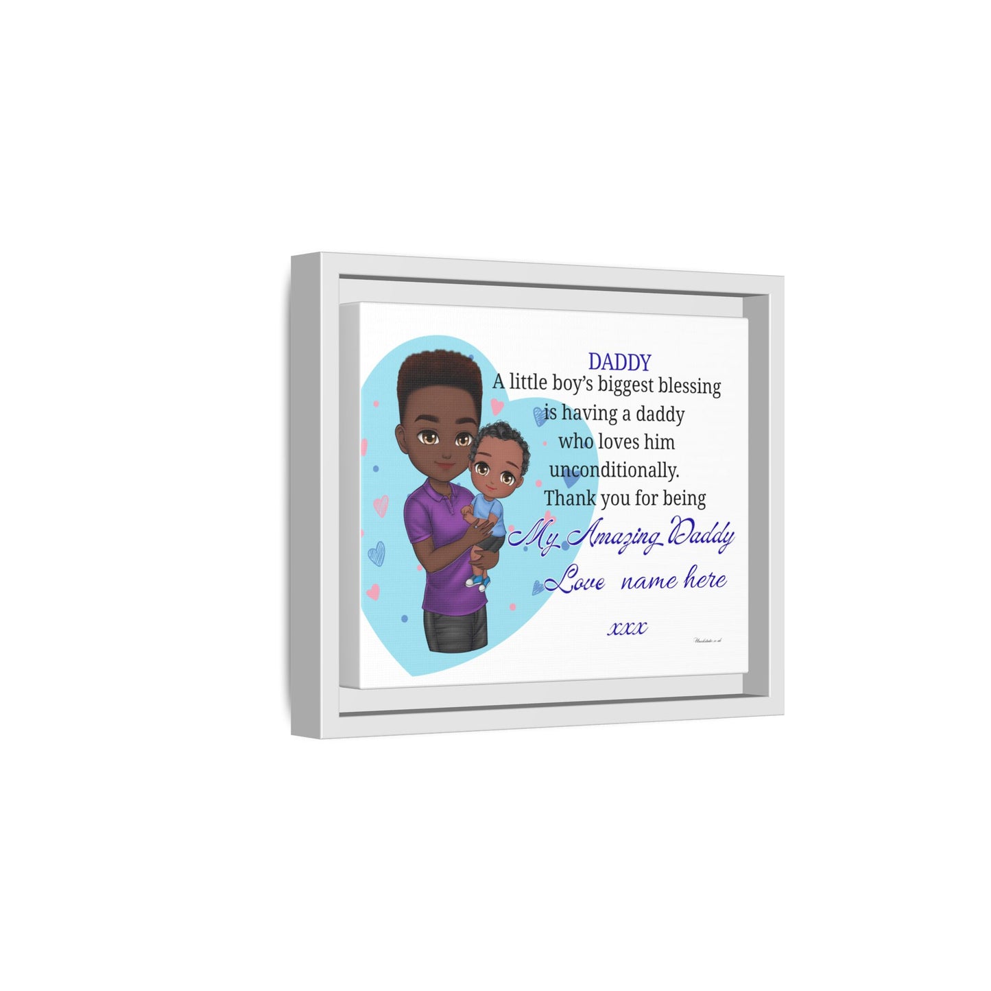 Framed Canvas Print — "Daddy: A little boy’s biggest blessing" Personalized Father’s Day Gift