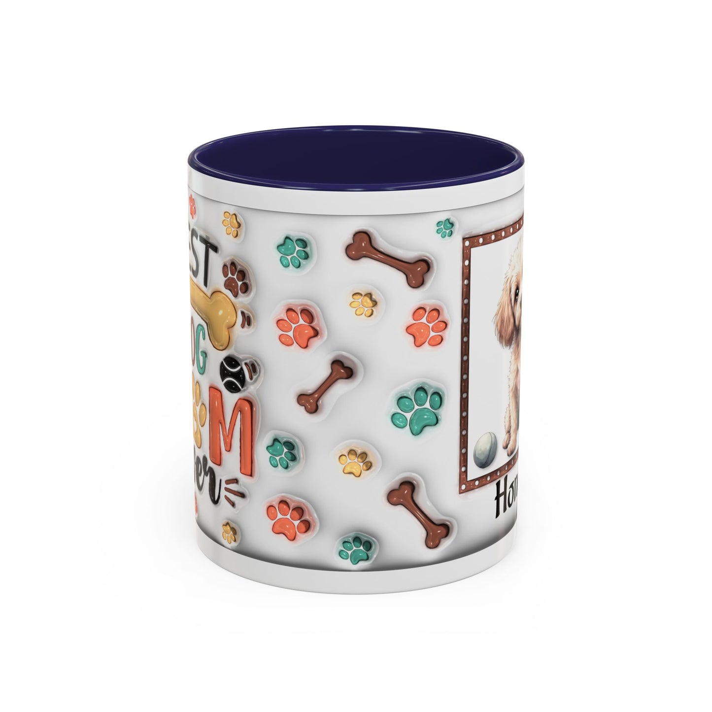 Personalized Puppy Photo Coffee Mug — Cute Paw Print Accent Mug (Custom Name)