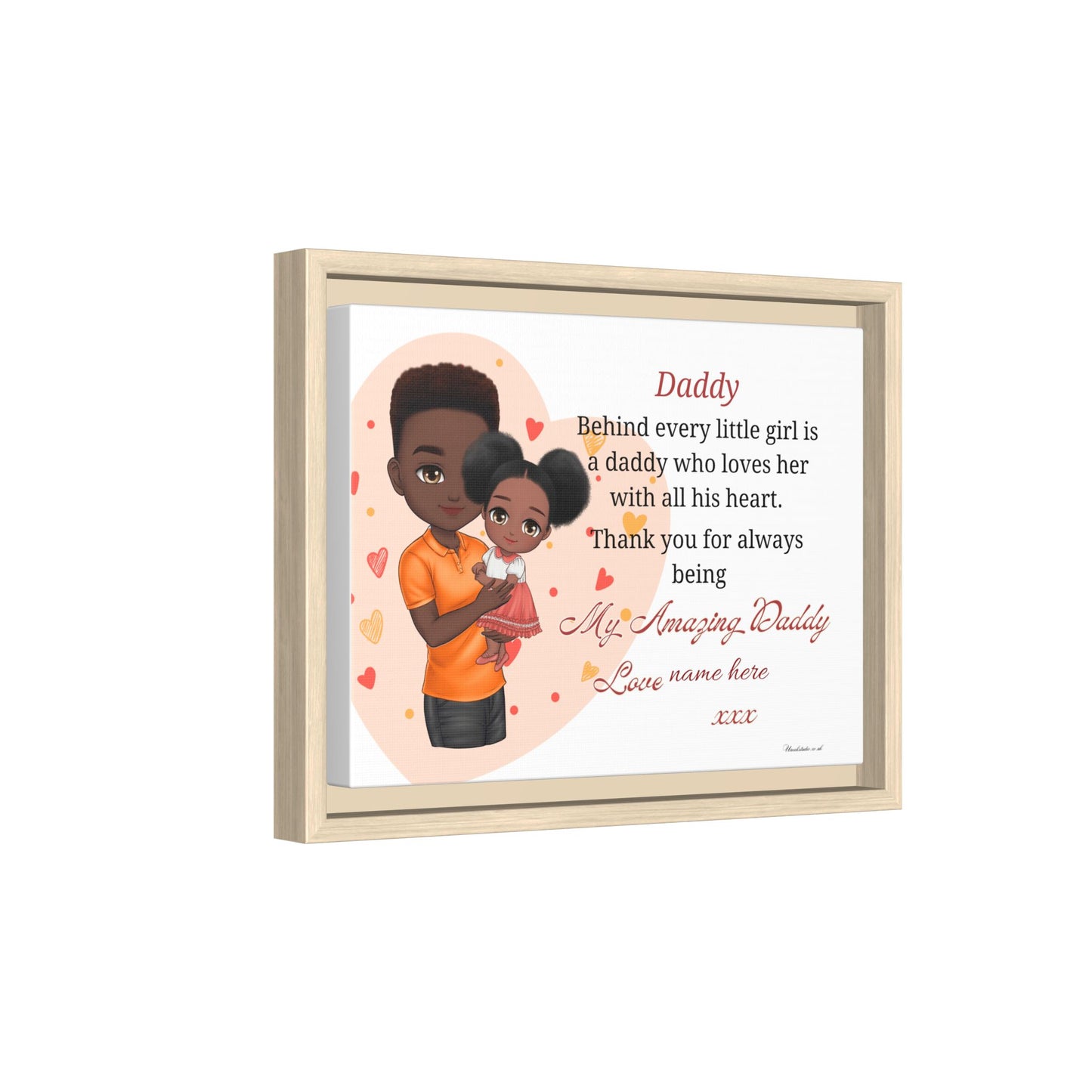 "Daddy, Behind Every Little Girl" Personalized Father’s Day Gift - Framed Canvas Print