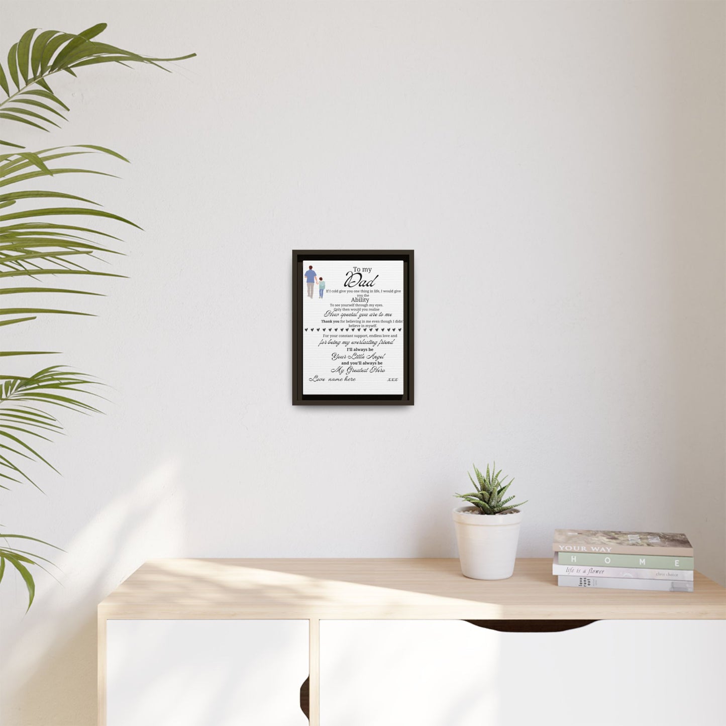 Framed Canvas Print — "To My Dad" Sentimental Poem, Personalized Gift