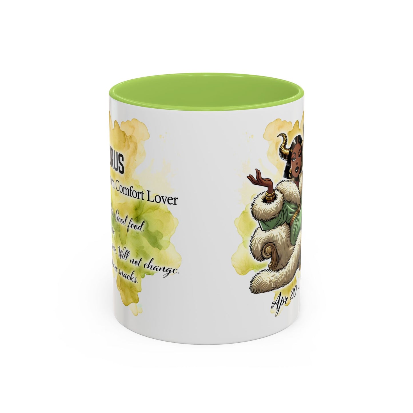 Taurus Coffee Mug — Zodiac Horoscope Mug with 'Apr 20 - May 20' Illustration