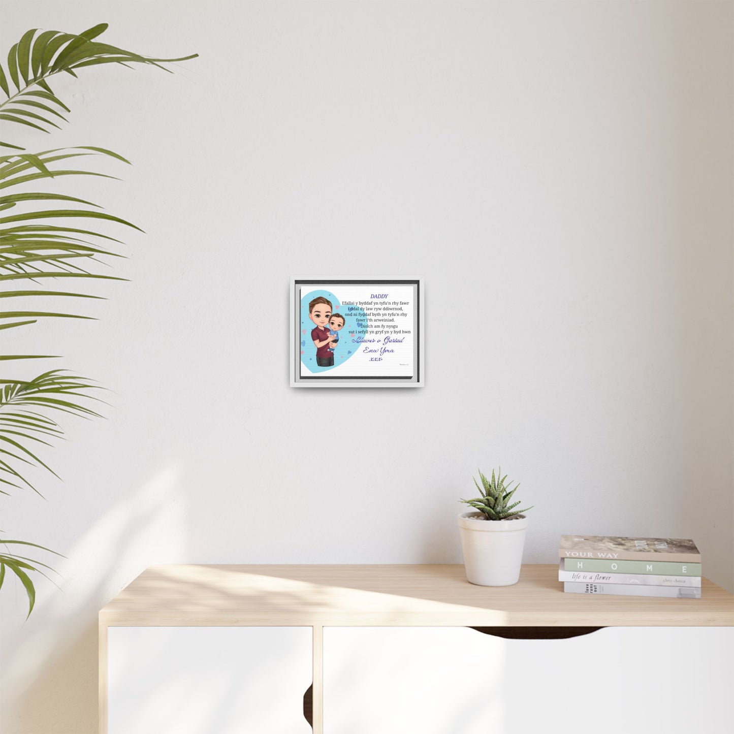 Personalised Welsh Father’s Day Canvas | Daddy Gift From Child | Custom Welsh Wall Art for Dad