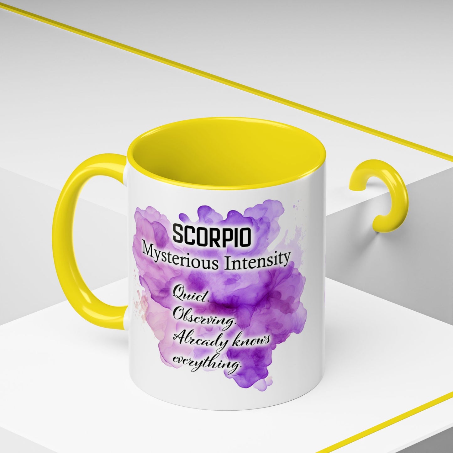 Scorpio Accent Coffee Mug — Zodiac Scorpio Girl Design (Oct 23–Nov 21)