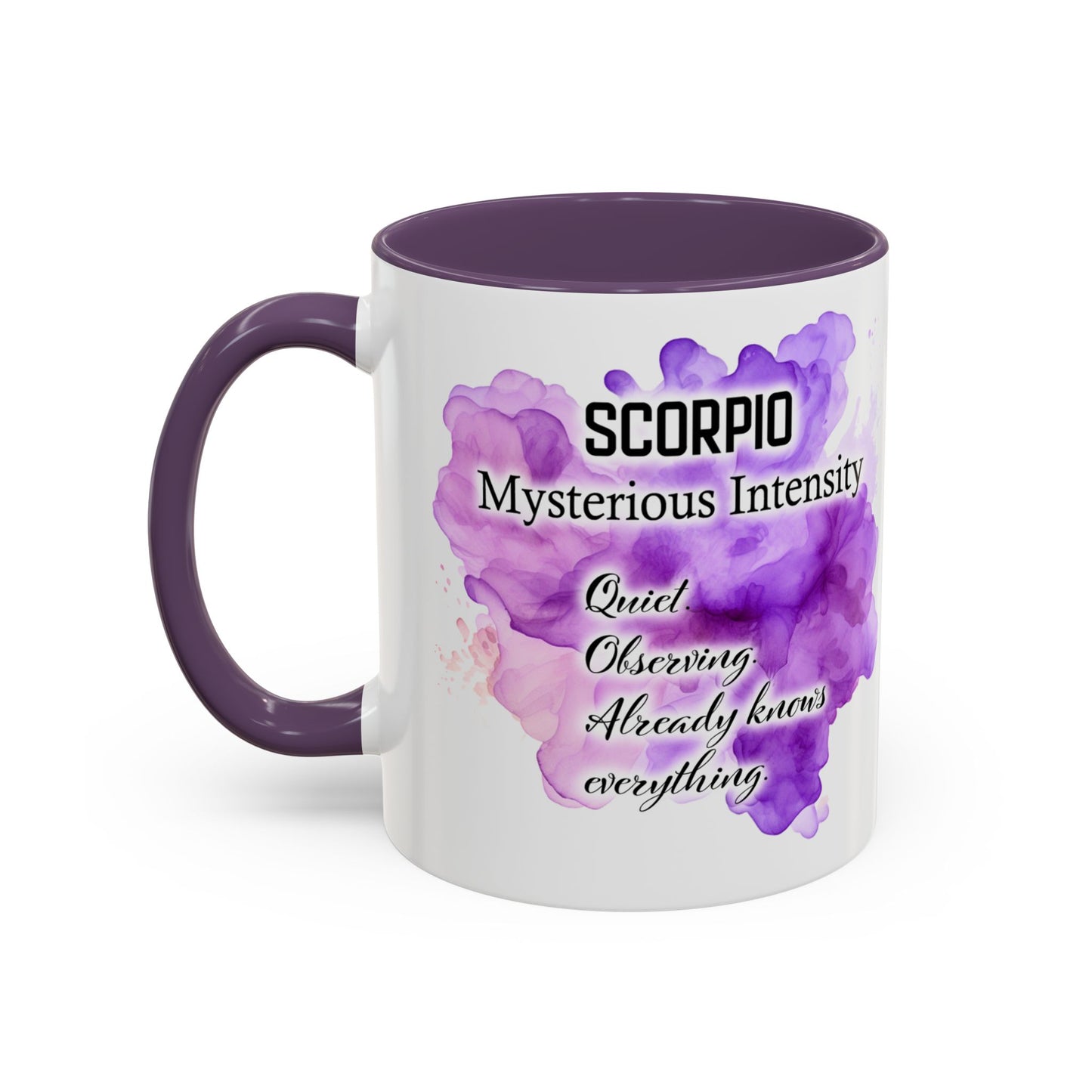 Scorpio Accent Coffee Mug — Zodiac Scorpio Girl Design (Oct 23–Nov 21)