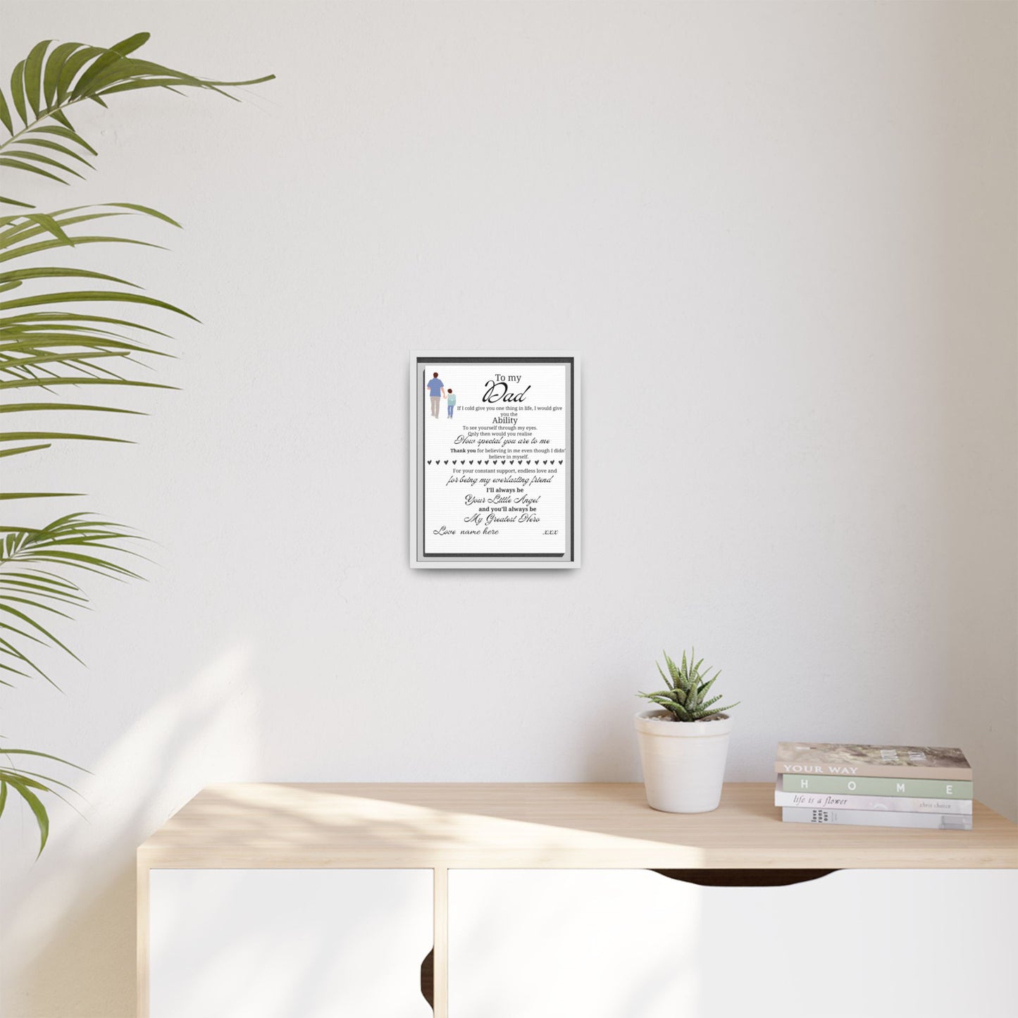 Framed Canvas Print — "To My Dad" Sentimental Poem, Personalized Gift