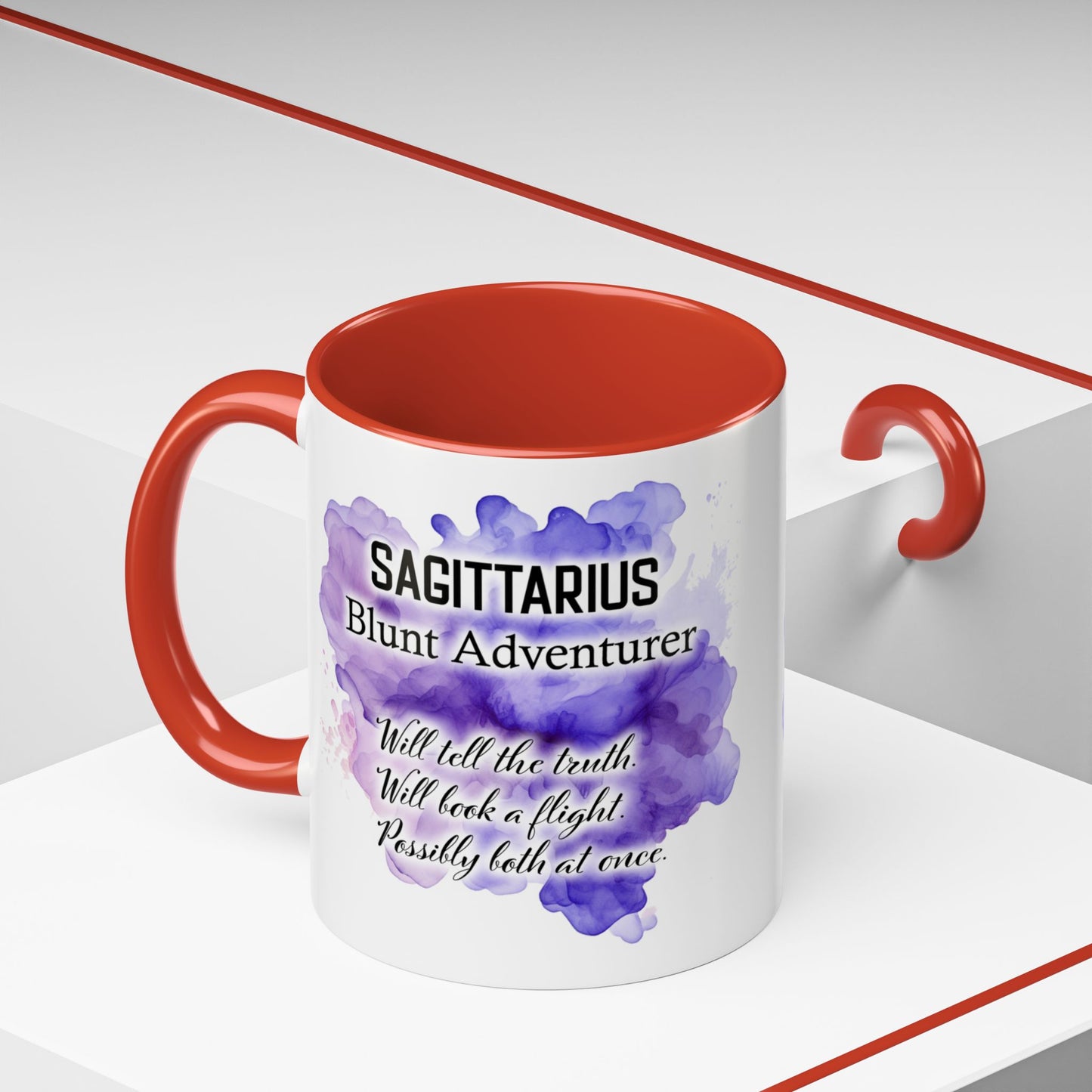 Sagittarius Zodiac Coffee Mug — Archer Girl Illustration, Nov 22–Dec 21