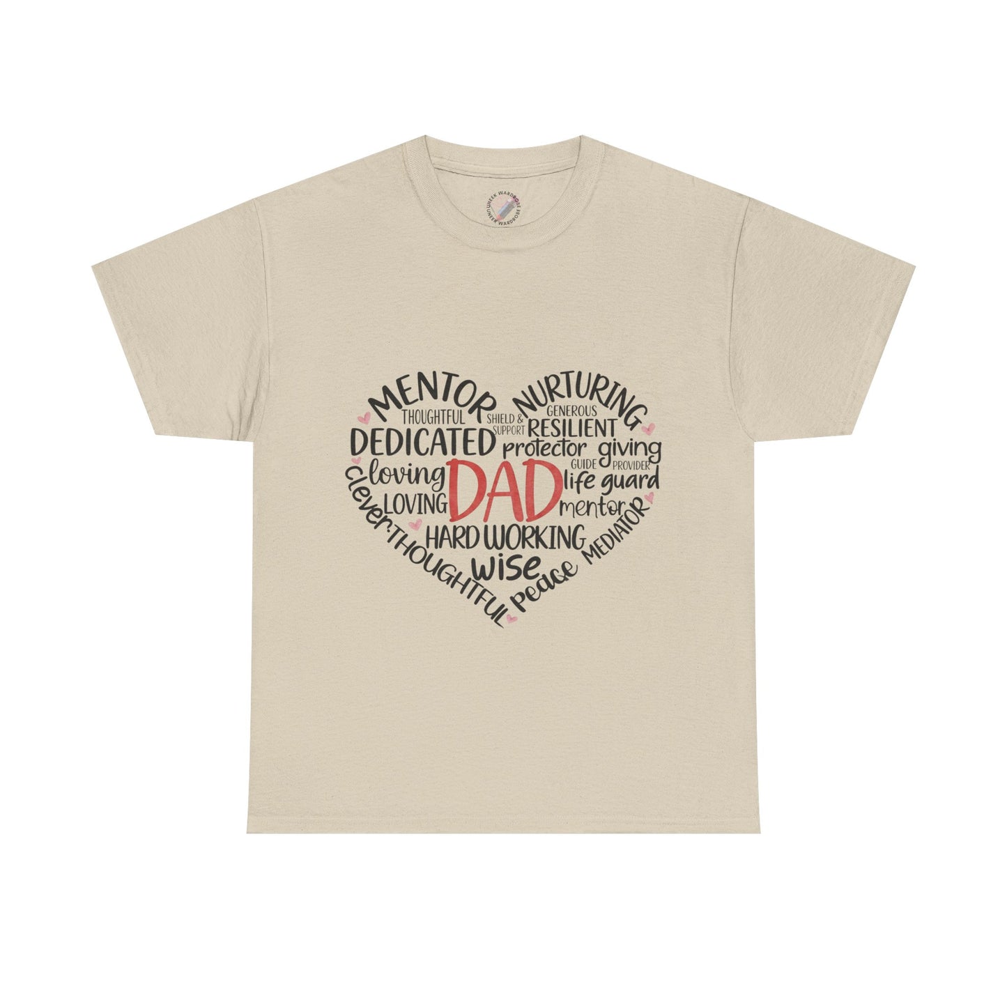 Dad Word Cloud Heart T-Shirt — Father’s Day Gift, Loving & Dedicated Dad Tee