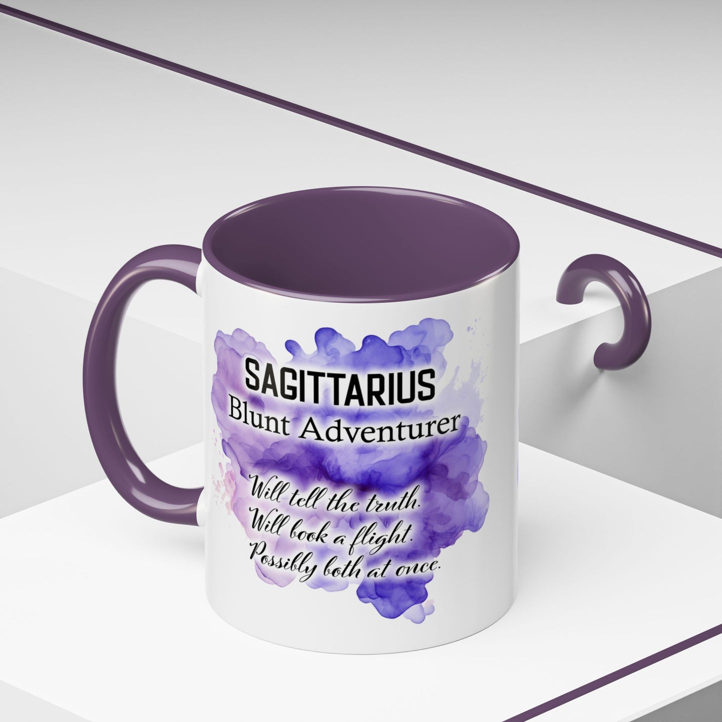Sagittarius Zodiac Coffee Mug — Archer Girl Illustration, Nov 22–Dec 21