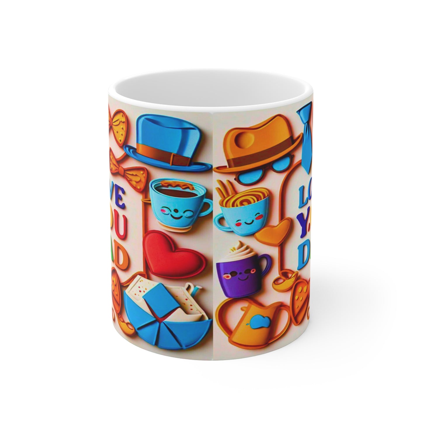 Father's Day Coffee Mug — Colorful "Love You Dad" Ceramic Mug