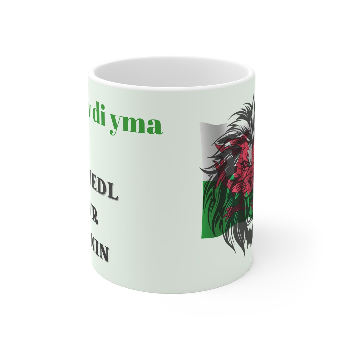 Welsh Family Names Mug — 'Dy enw di, y dyn, y chwedl, y arwr, y brenin' Ceramic Coffee Cup