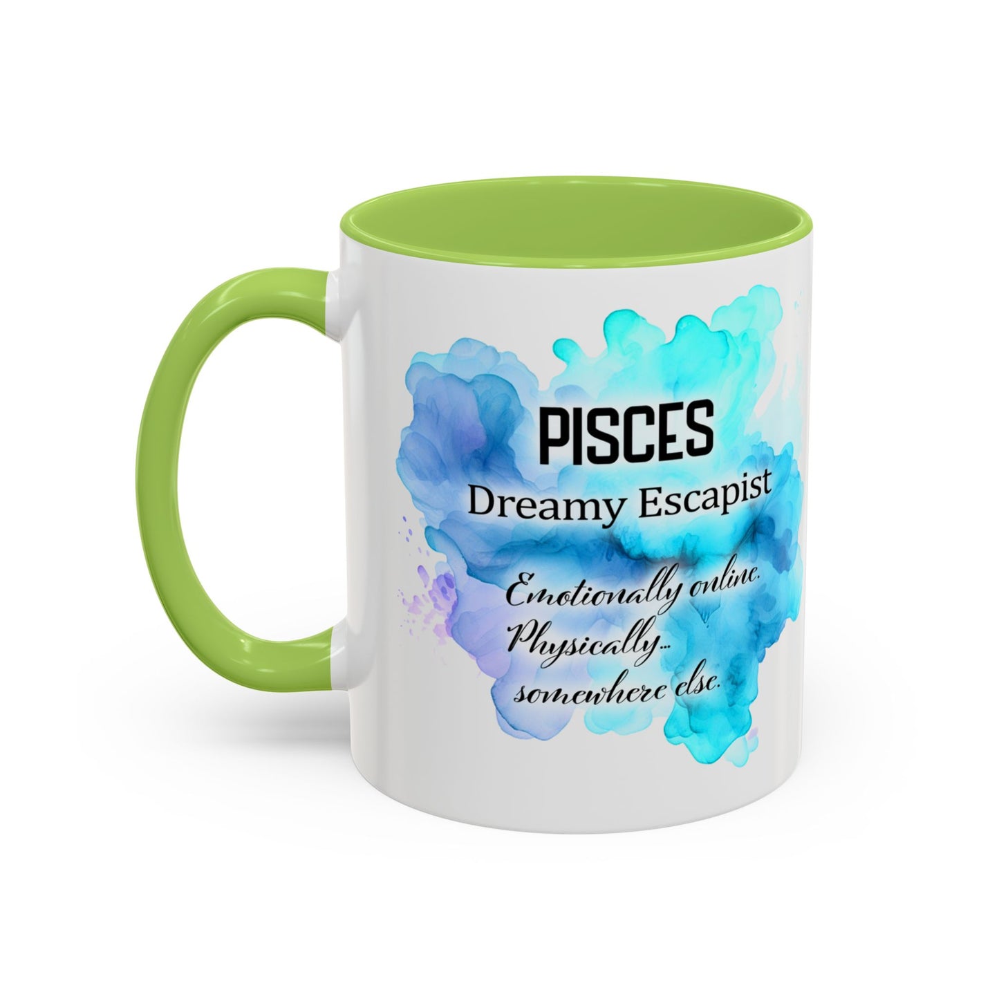 Pisces Zodiac Coffee Mug — Watercolor Mermaid Horoscope Accent Mug (Feb 19–Mar 20)