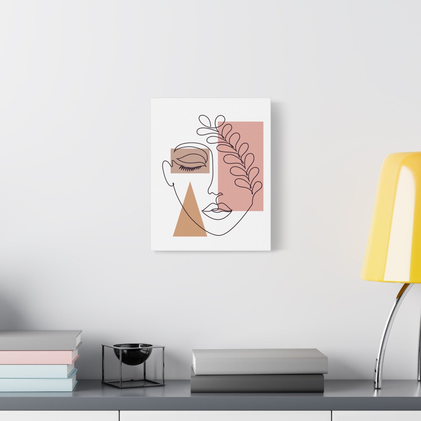 Abstract Face Canvas Art, Modern Home Decor, Minimalist Wall Print, Boho Aesthetic, Gift for Art Lovers, Living Room Decoration