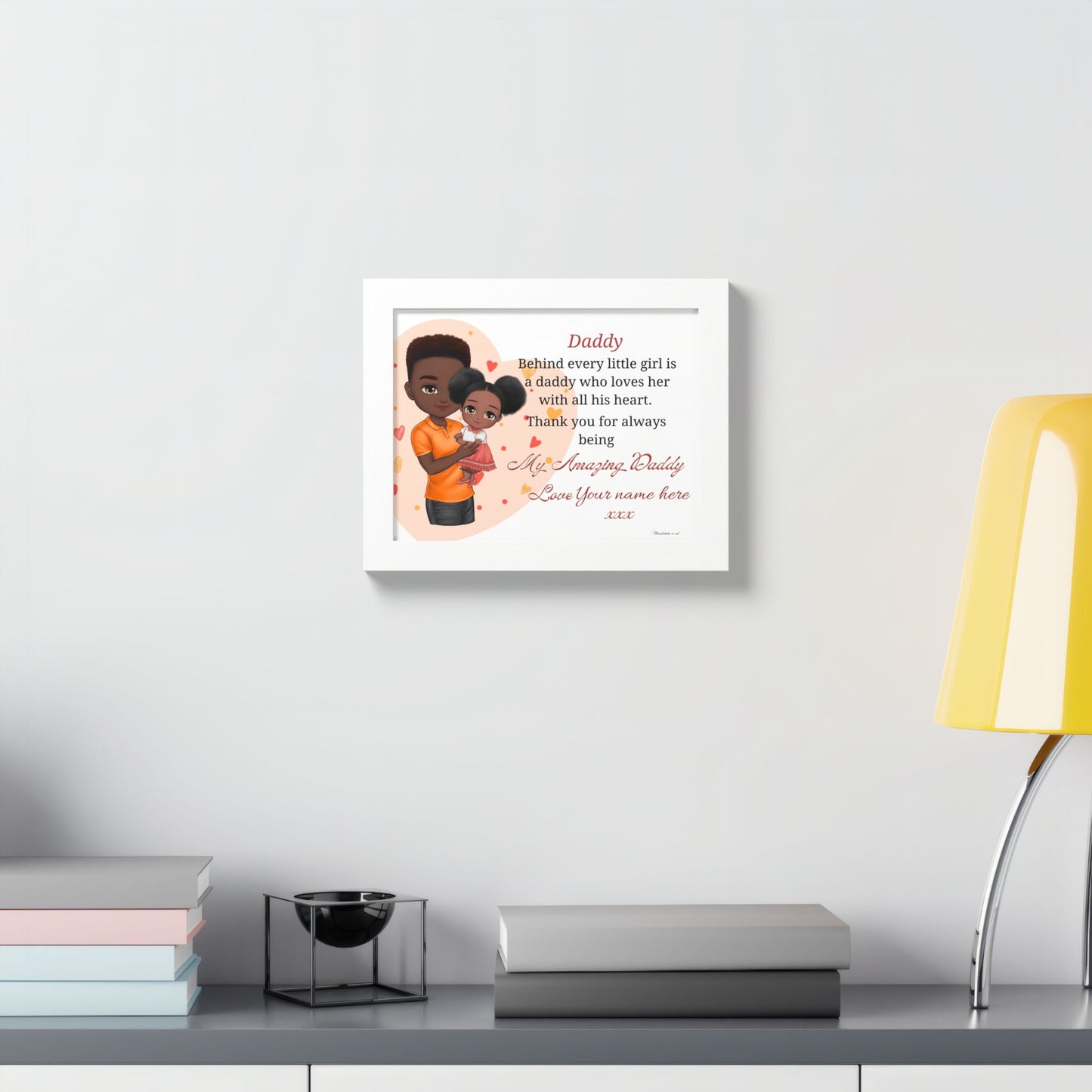 Daddy & Daughter Framed Poster – Personalized 'My Amazing Daddy' Keepsake