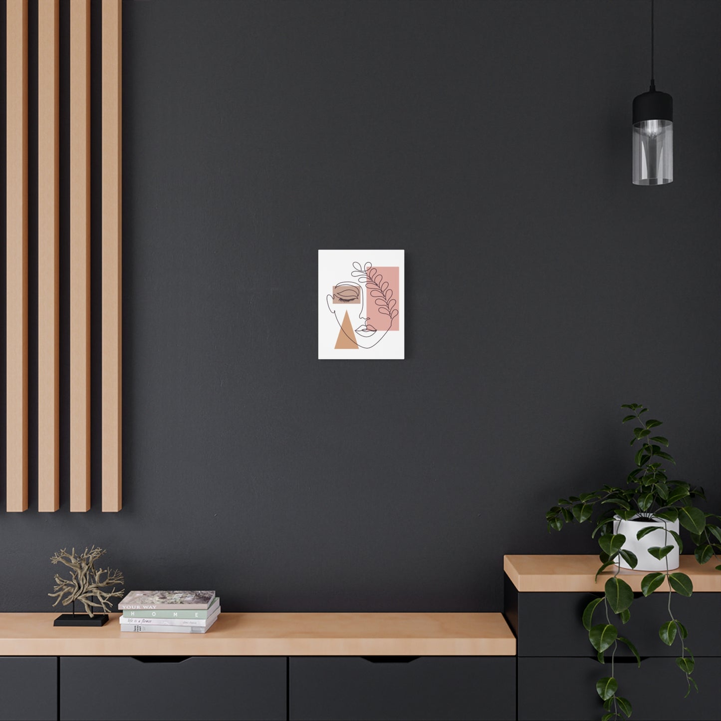 Abstract Face Canvas Art, Modern Home Decor, Minimalist Wall Print, Boho Aesthetic, Gift for Art Lovers, Living Room Decoration
