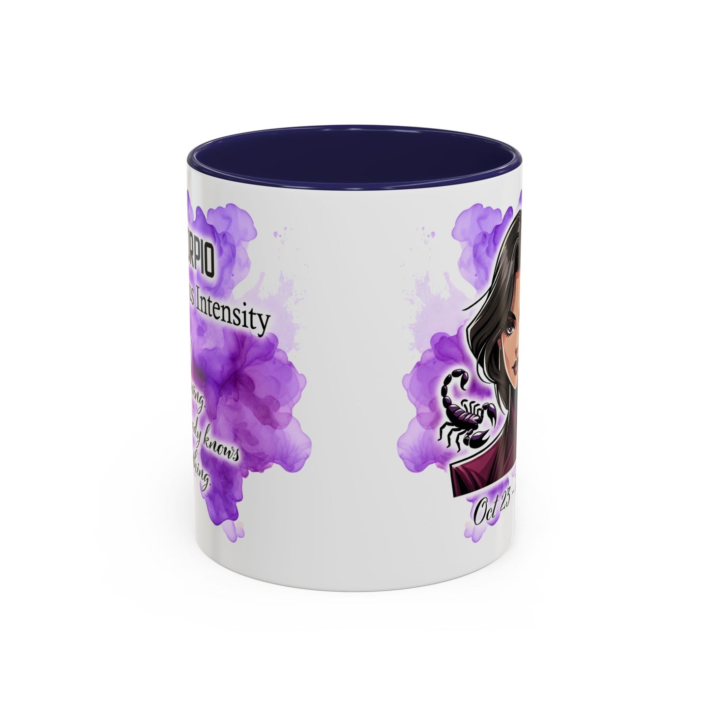 Scorpio Accent Coffee Mug — Zodiac Scorpio Girl Design (Oct 23–Nov 21)