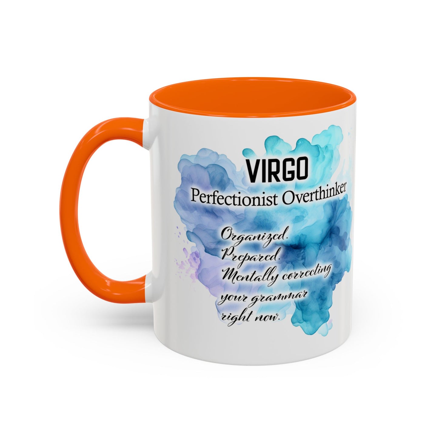 Virgo Zodiac Coffee Mug — "Analytical Overthinker" Accent Mug (Aug 23–Sept 22)