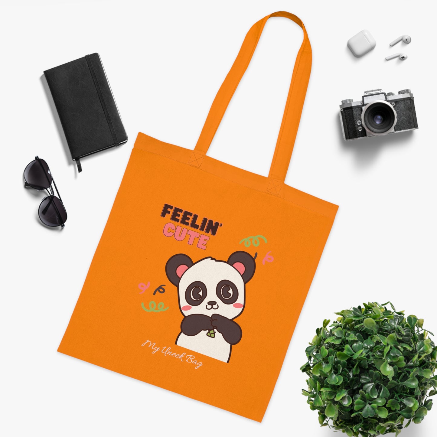 Feelin' Cute Panda Cotton Tote Bag