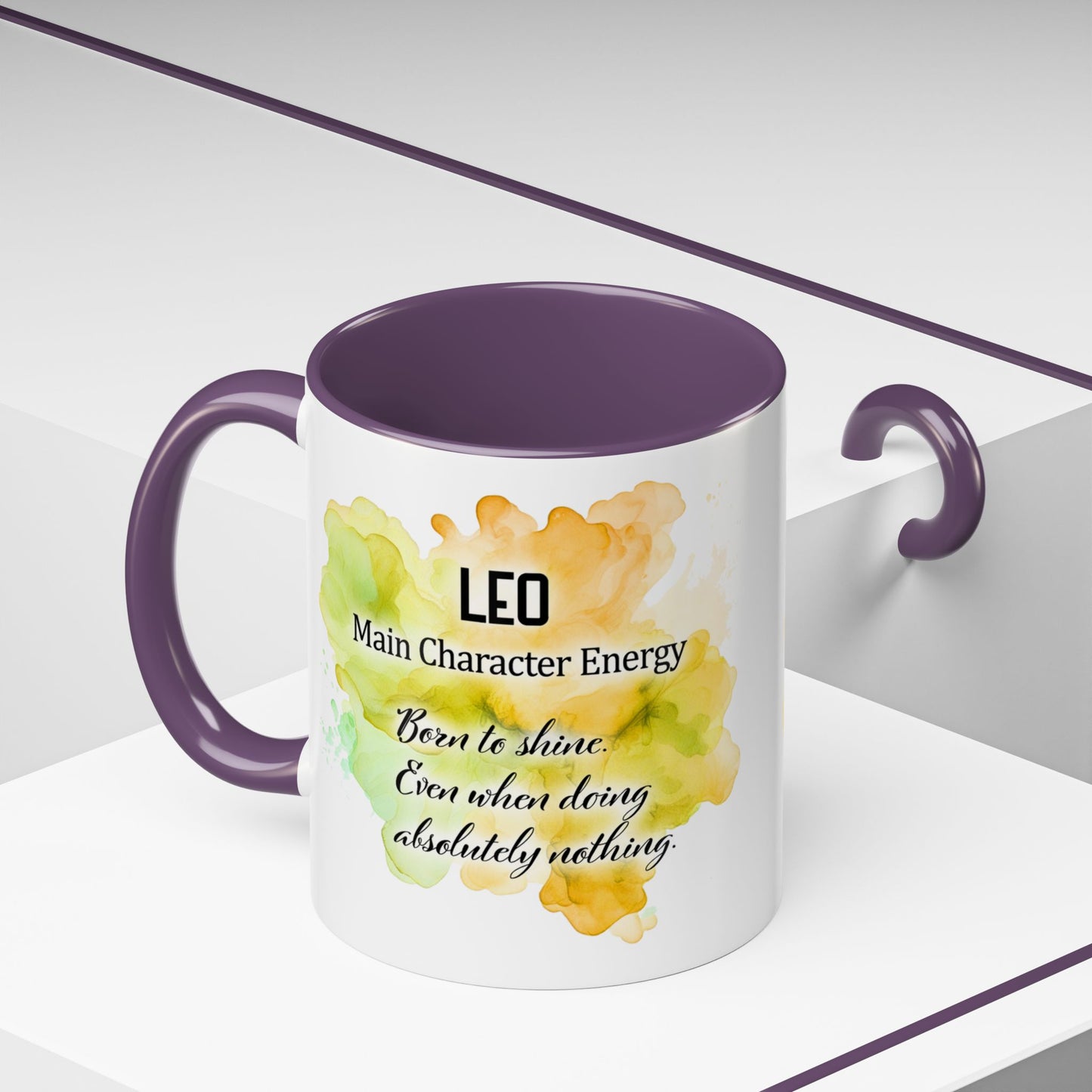 Leo Zodiac Coffee Mug — "I Am the Sun" Afro Woman Design (July 23–Aug 22)