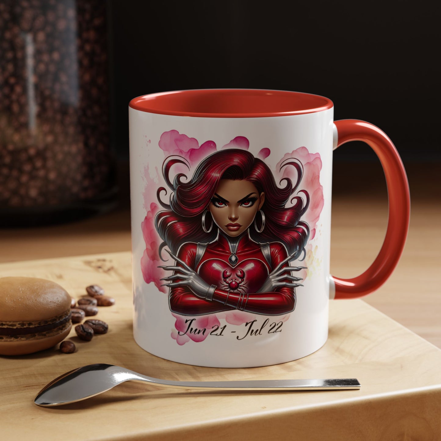 Cancer Zodiac Coffee Mug — Bold Pink Horoscope Design (Jun 21–Jul 22)