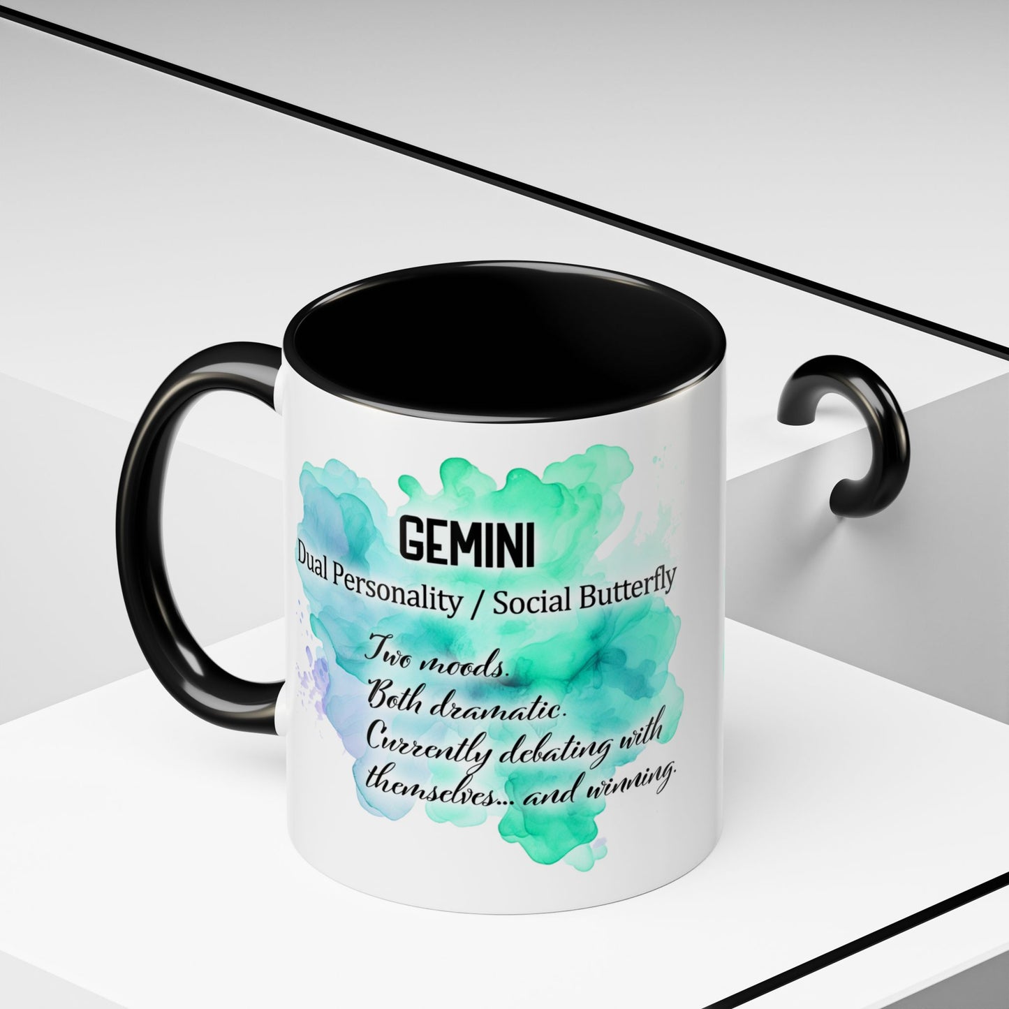 Gemini Zodiac Coffee Mug – May 21–June 20 Astrological Twin Design (Accent 11/15oz)