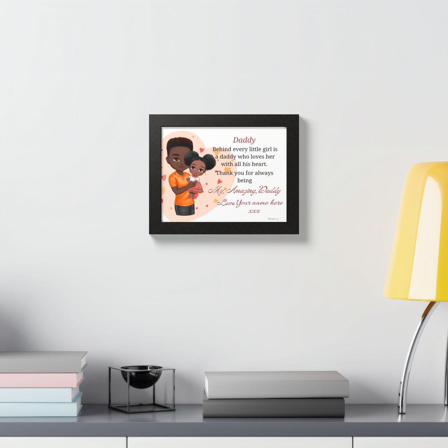 Daddy & Daughter Framed Poster – Personalized 'My Amazing Daddy' Keepsake