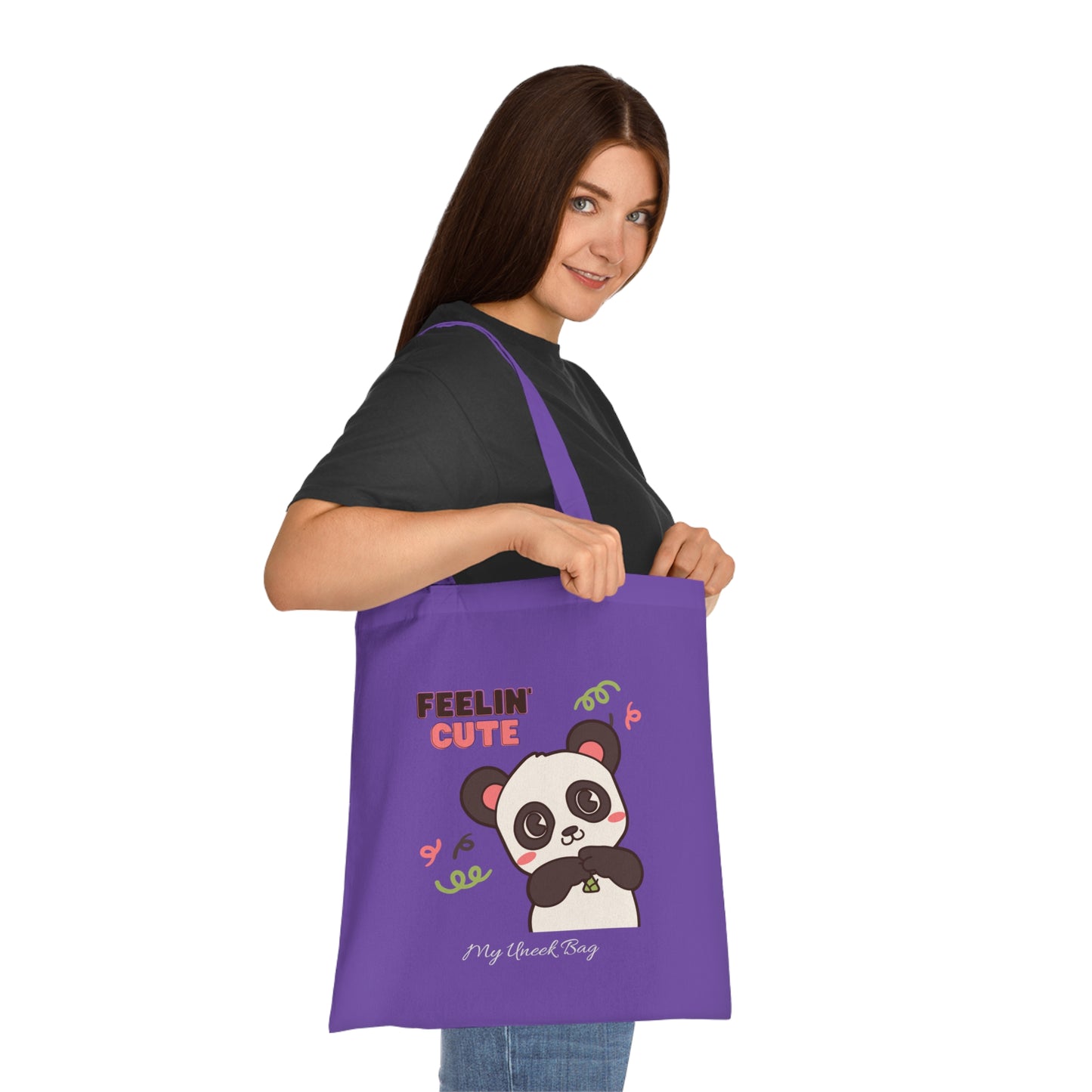 Feelin' Cute Panda Cotton Tote Bag