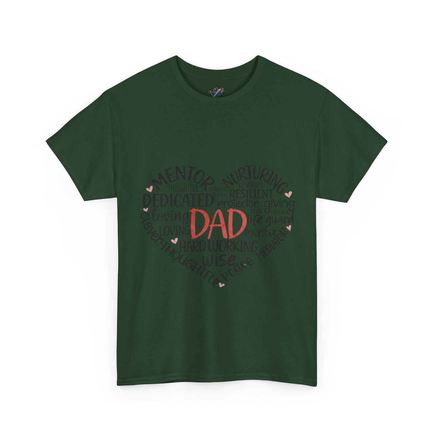 Dad Word Cloud Heart T-Shirt — Father’s Day Gift, Loving & Dedicated Dad Tee