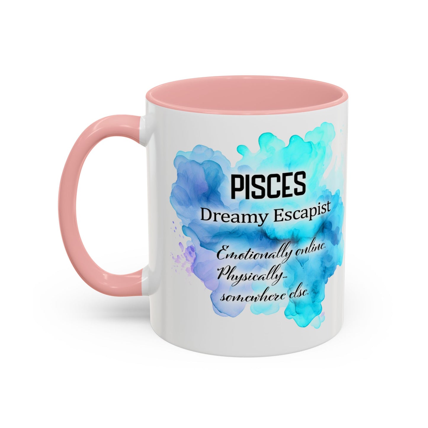 Pisces Zodiac Coffee Mug — Watercolor Mermaid Horoscope Accent Mug (Feb 19–Mar 20)