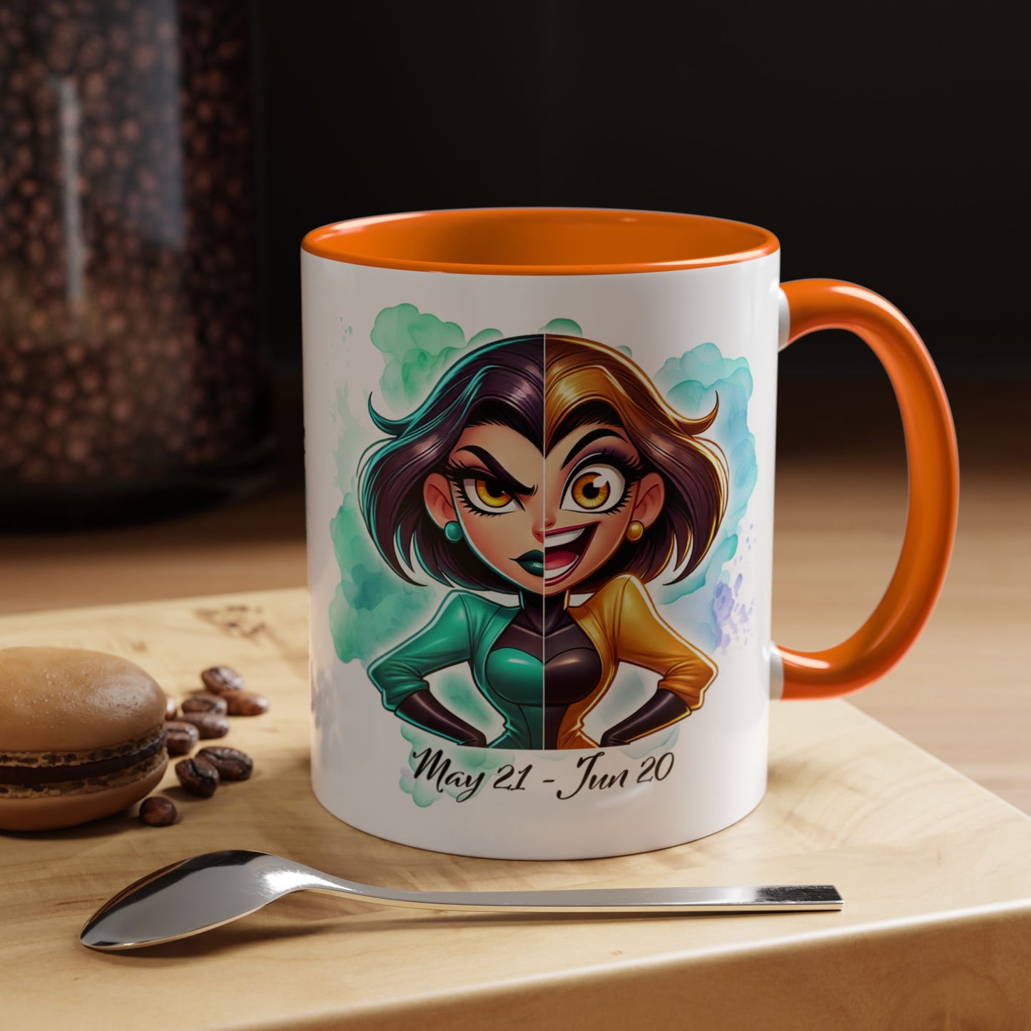Gemini Zodiac Coffee Mug – May 21–June 20 Astrological Twin Design (Accent 11/15oz)