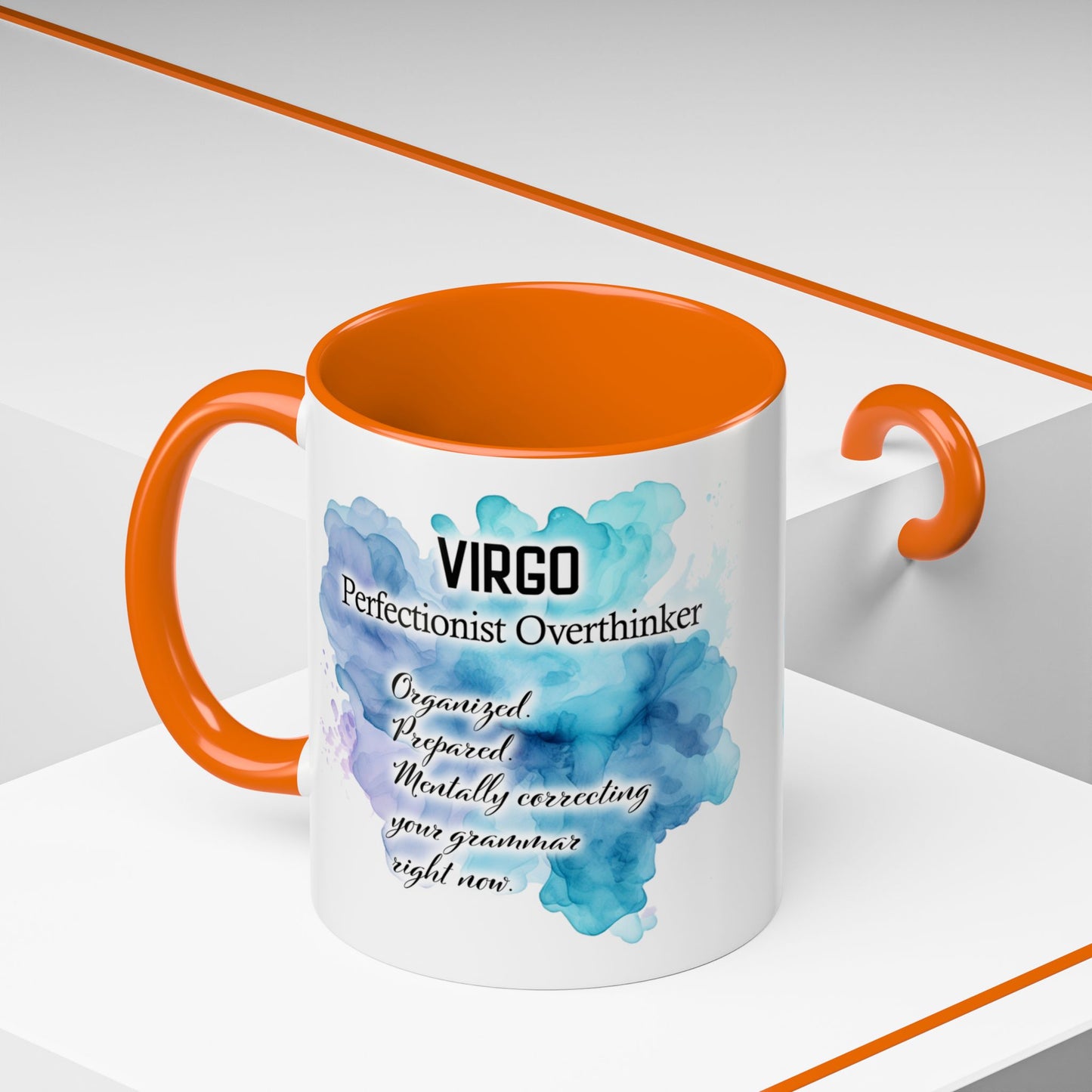 Virgo Zodiac Coffee Mug — "Analytical Overthinker" Accent Mug (Aug 23–Sept 22)