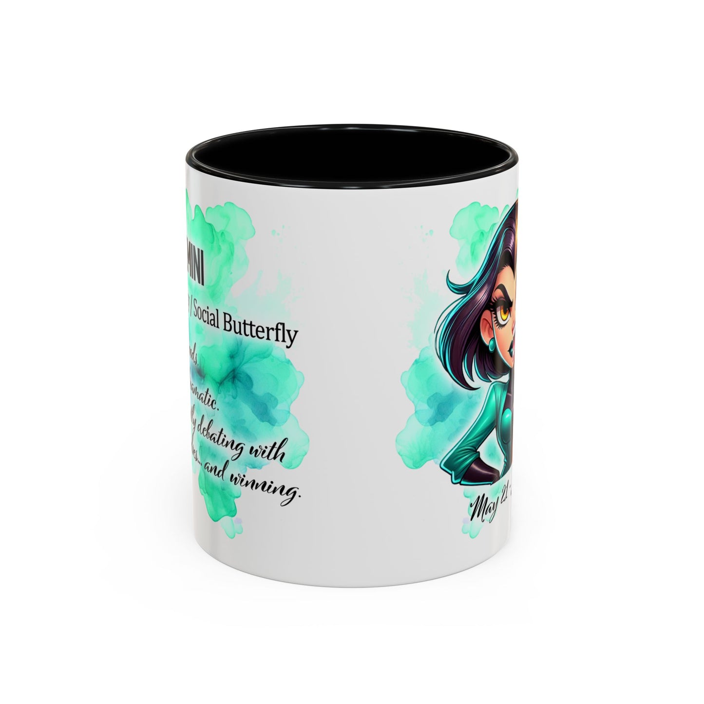 Gemini Zodiac Coffee Mug – May 21–June 20 Astrological Twin Design (Accent 11/15oz)