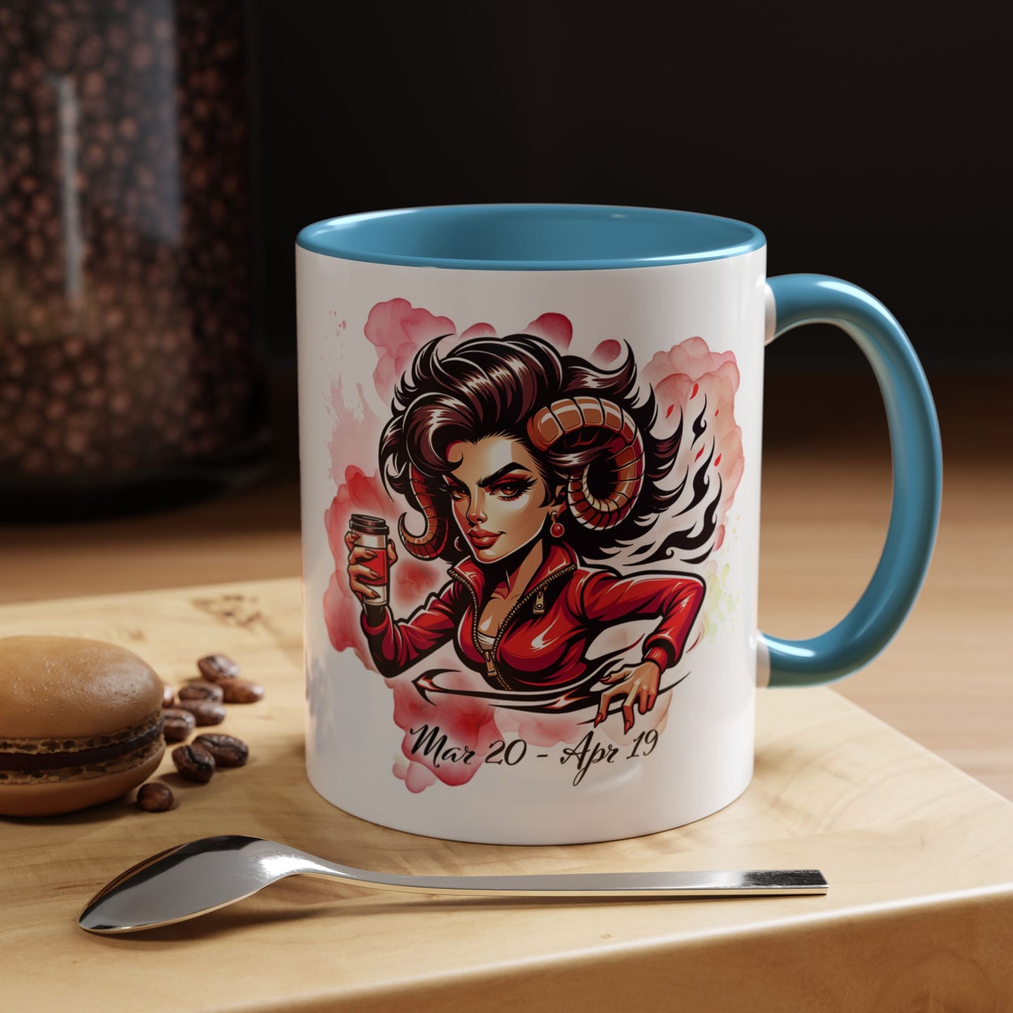 Aries Zodiac Coffee Mug — Fiery Horoscope Design (Mar 20–Apr 19)