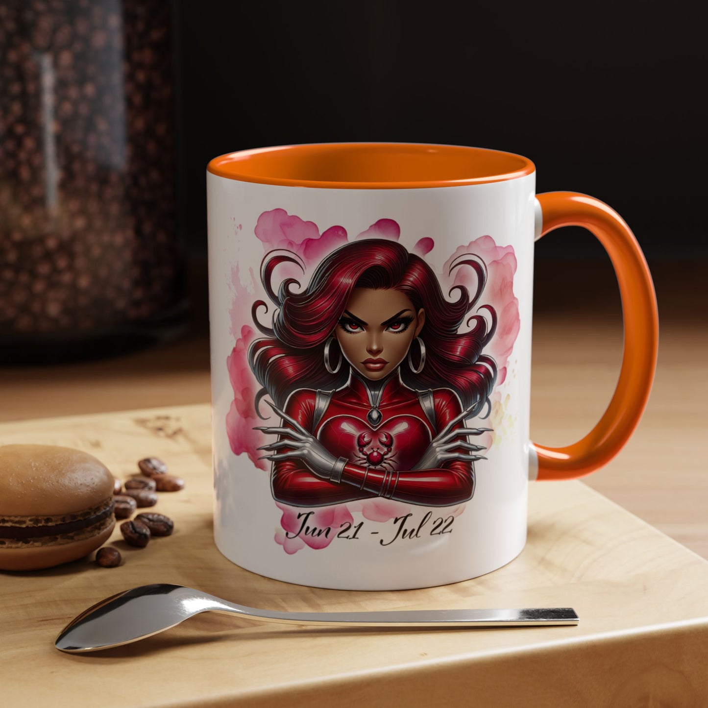 Cancer Zodiac Coffee Mug — Bold Pink Horoscope Design (Jun 21–Jul 22)