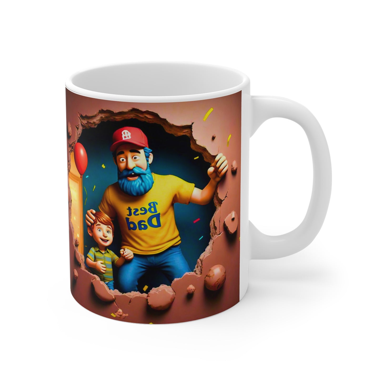 Best Dad Mug — Father and Child Celebration Coffee Cup (Father's Day Gift)