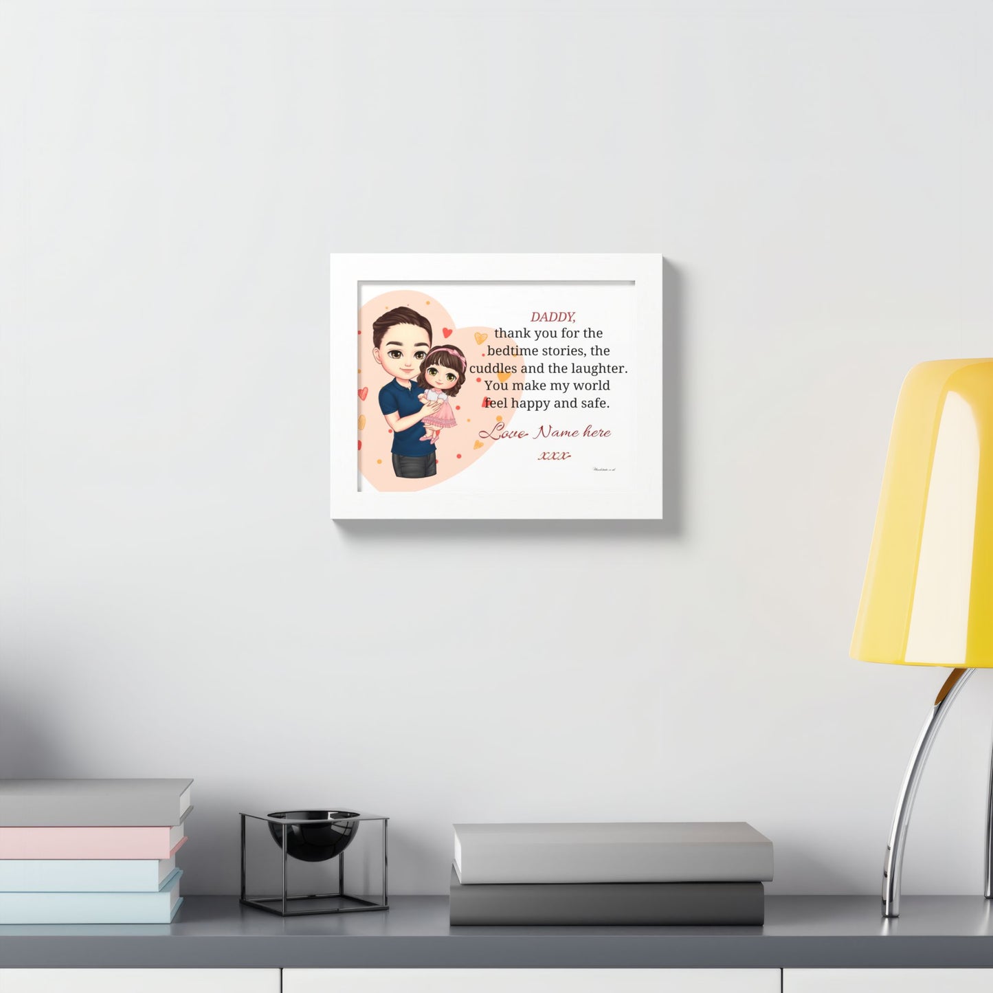 Personalized "Daddy" Framed Poster — Thank You For The Bedtime Stories (Custom Name)