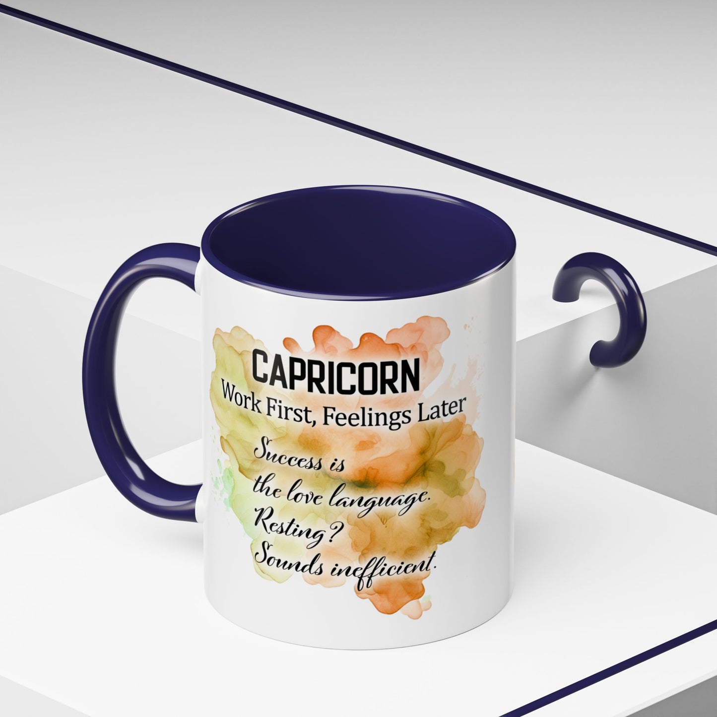 Aries Zodiac Coffee Mug — 'Dec 22 - Jan 19' Ram Girl Accent Mug