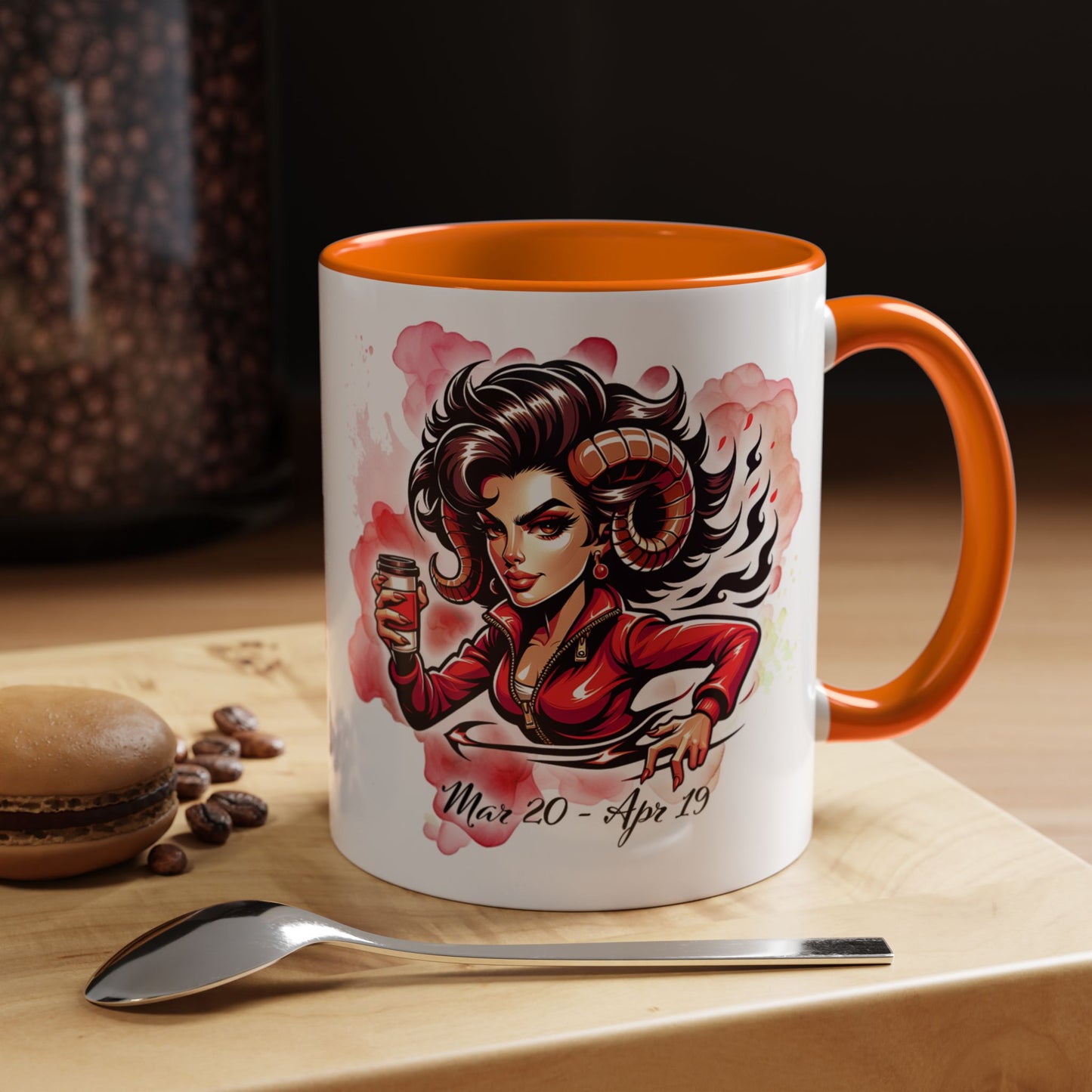 Aries Zodiac Coffee Mug — Fiery Horoscope Design (Mar 20–Apr 19)