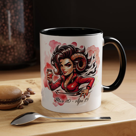 Aries Zodiac Coffee Mug — Fiery Horoscope Design (Mar 20–Apr 19)
