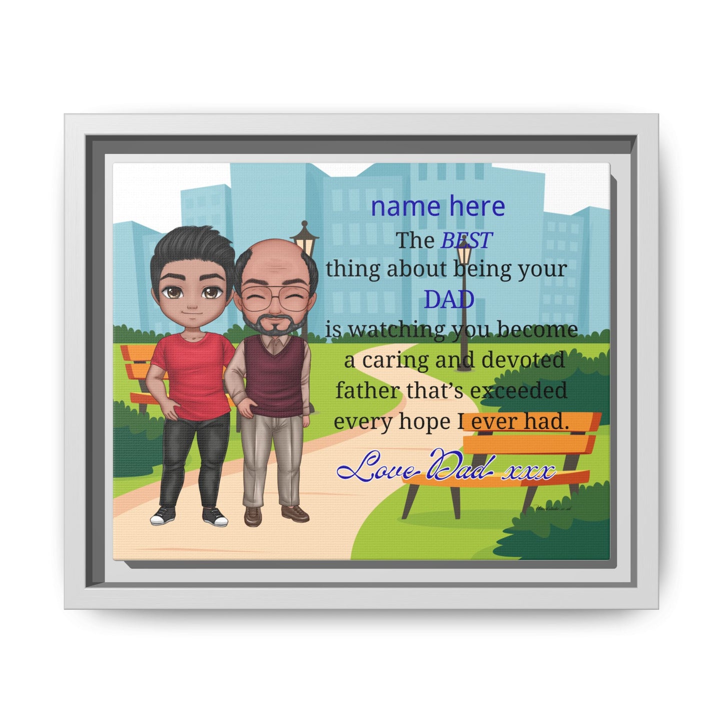 Personalized Father & Son Canvas Print — “The Best Thing About Being Your Dad” Framed Art