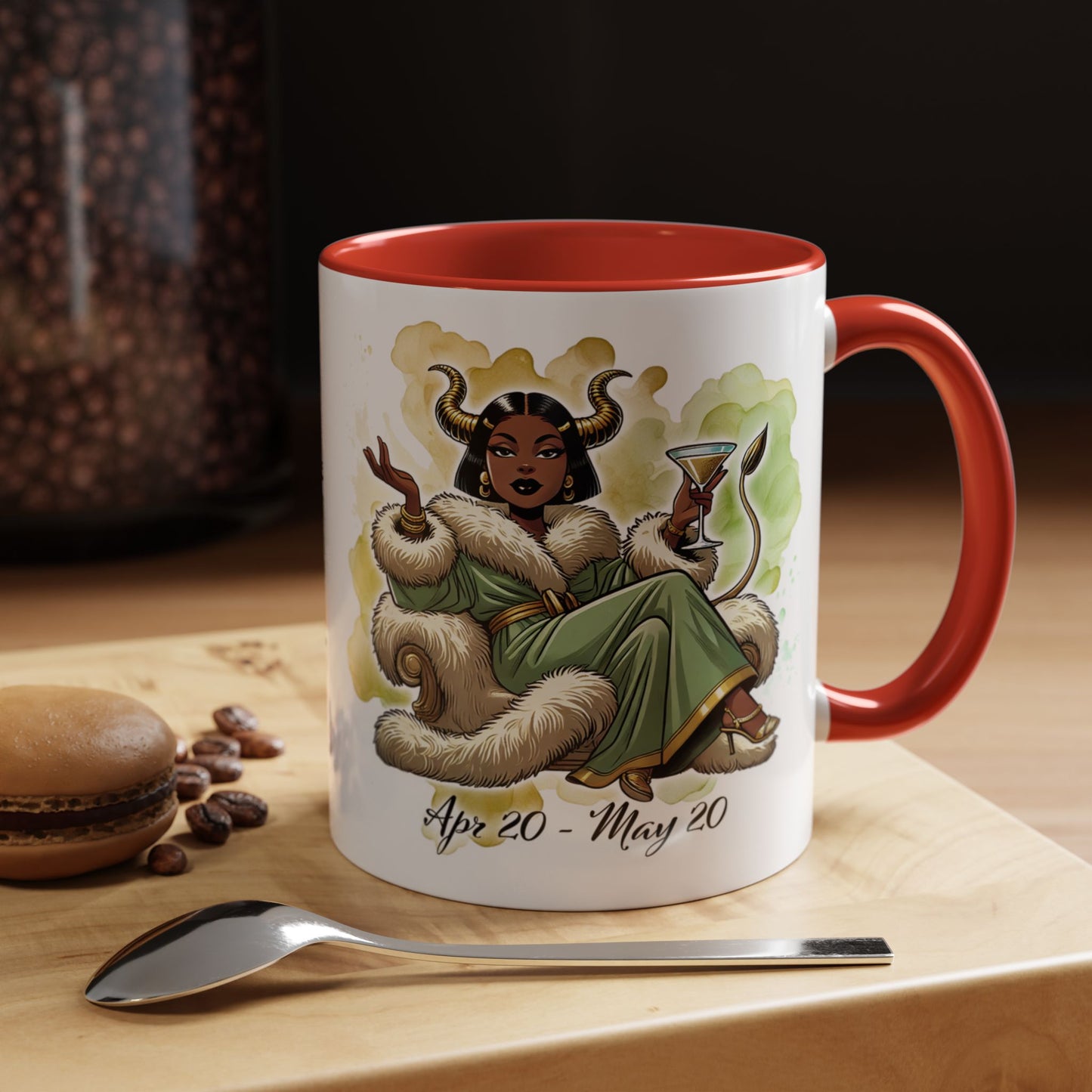 Taurus Coffee Mug — Zodiac Horoscope Mug with 'Apr 20 - May 20' Illustration