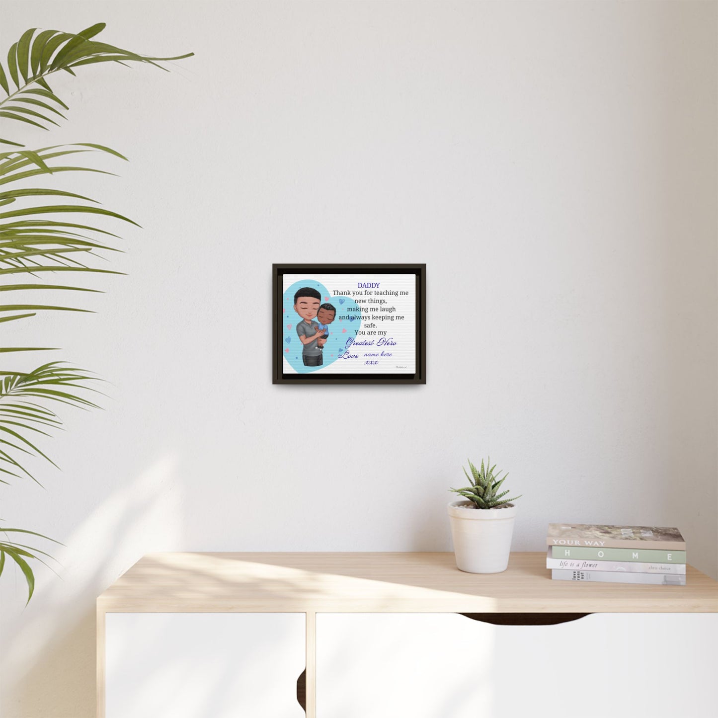 Personalized "Daddy — You Are My Greatest Hero" Framed Canvas Print